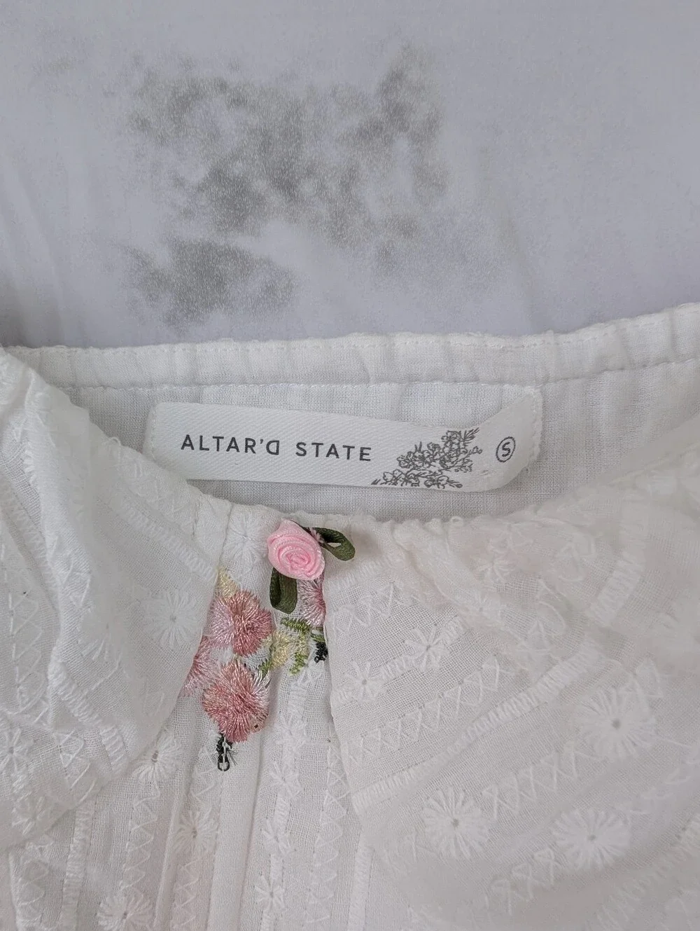 Altar'd State Women's Ivory Pink Floral Corset Cropped Tank Top Small NWT - Picture 2 of 12